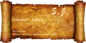 Sándor Judit névjegykártya